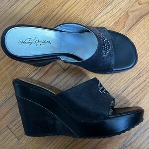 Women’s Harley Davidson Black Sandal Wedge